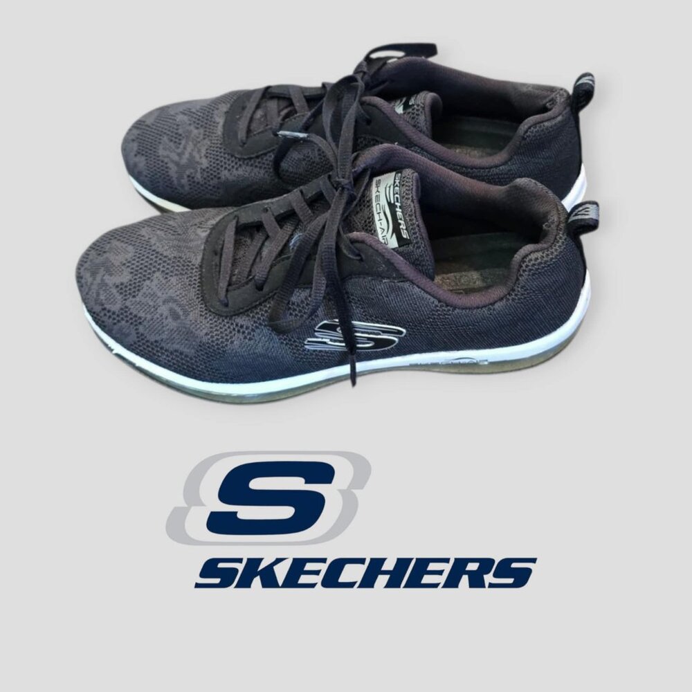 Skechers Athletic Running Casual Lace Up Black Sneakers Work Out Shoes Womens 8